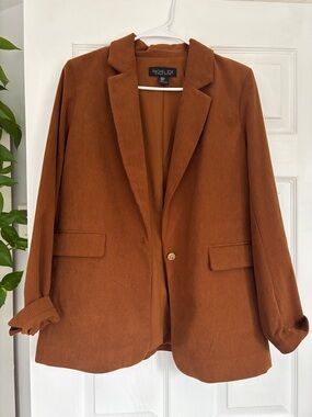 Rachel Zoe Corduroy Blazer in Rust Brown